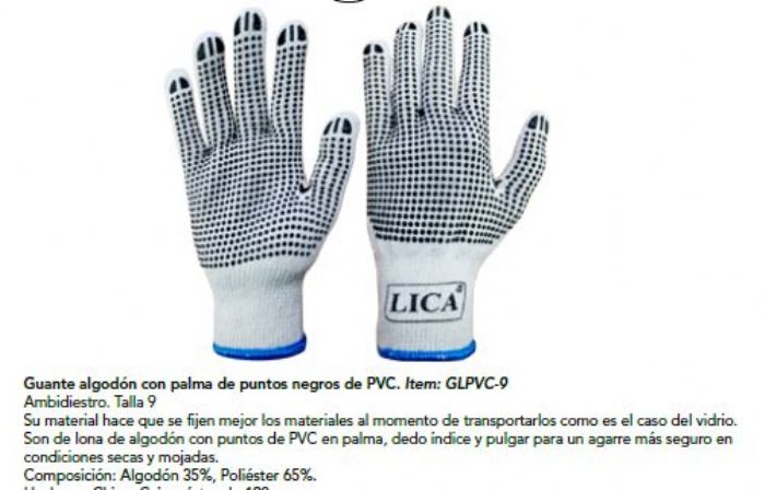 GUANTE JAPONES  CON PUNTOS PVC T-9							